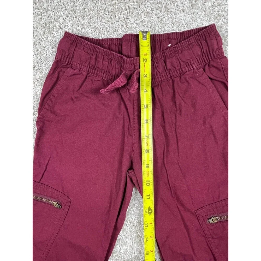 The Childrens Place Girls Cargo Jogger Pants Size 7 Burgundy
